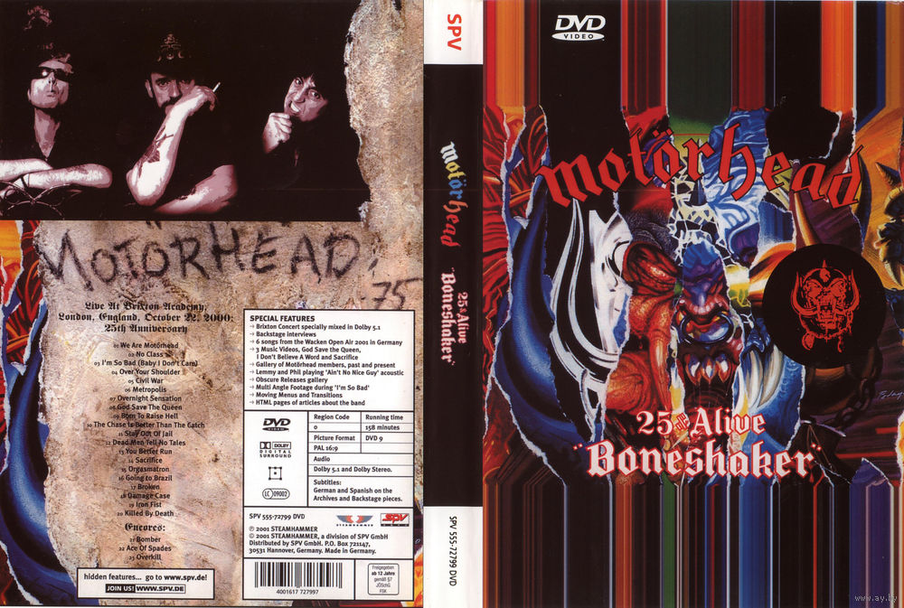 Motorhead – 25 & Alive - Boneshaker (DVD-9). Купить в Бресте